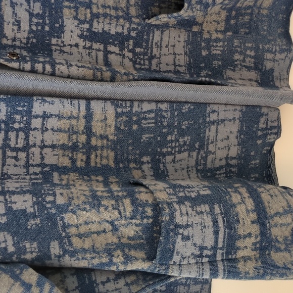 J Jill Long Line One Snap Closure Abstract Print Minimalist Boho Cardigan XL - Picture 5 of 8